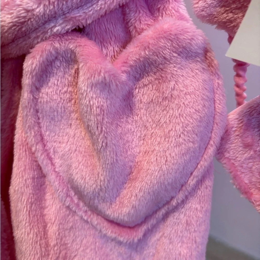 NWT 2pc set Girls Fluffy Pink Robe with Sleep Mask | Size Medium 10-12